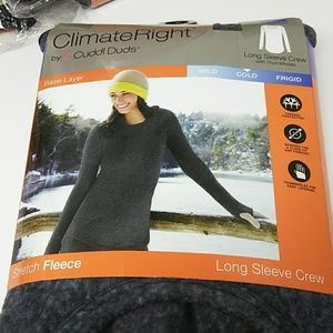 Long sleeved crew with thumbholes, mottled grey